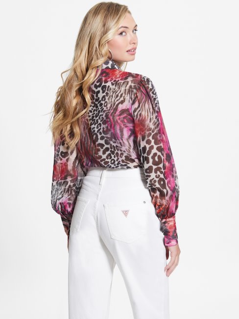 Haut En Mousseline Eco Corbeau Imprimé Joker Guess