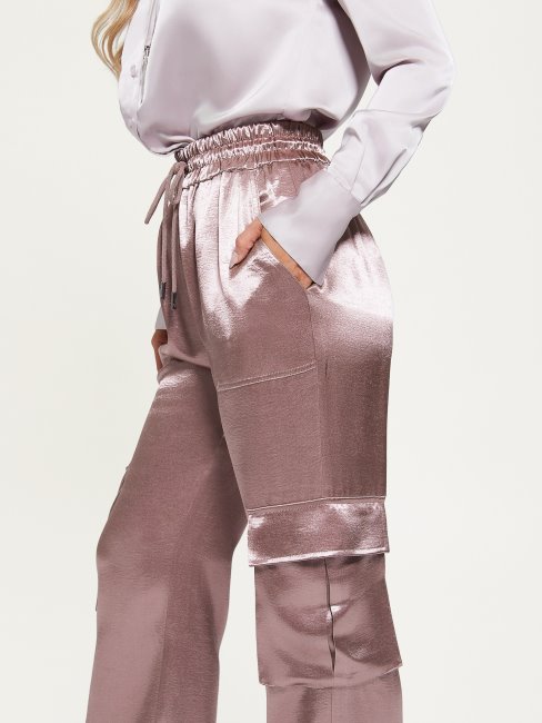 Pantalon Cargo Métallisé Chantal Guess Rose Violet