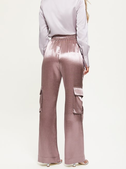 Pantalon Cargo Métallisé Chantal Guess Rose Violet