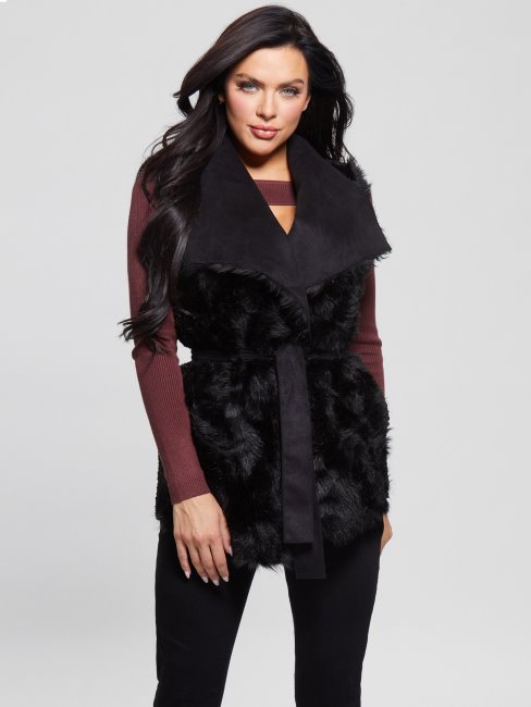 Guess Gilet Nami Réversible Jet Noir