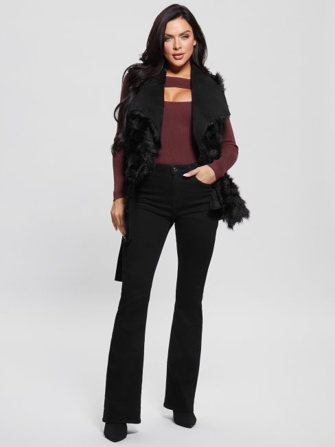 Guess Gilet Nami Réversible Jet Noir