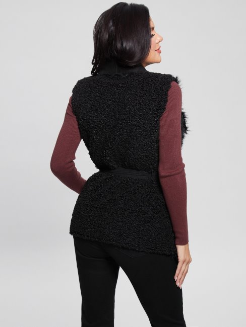 Guess Gilet Nami Réversible Jet Noir