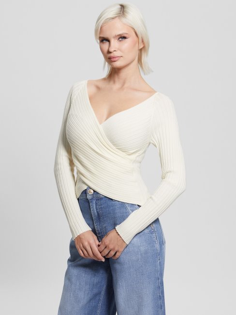 Guess Eco Sabine Pull Top Blanc Crème