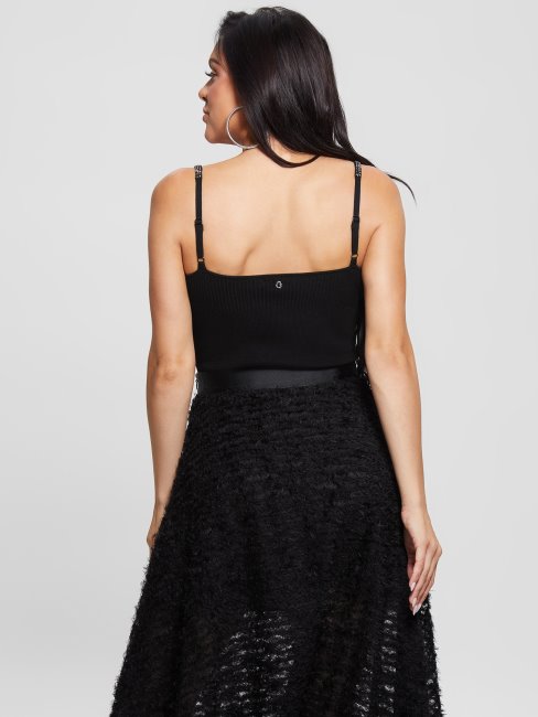 Eco Nevia Body à Bretelles En Strass Guess Noir De Jais
