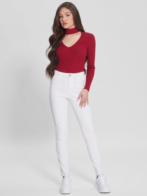 Pull Lea à Sequins Découpés Guess Jus De Fruit Rose Multi