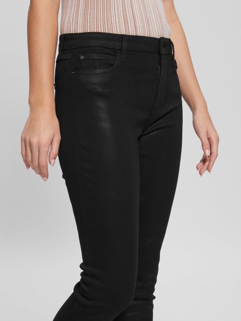 Guess 1981 Jean Skinny Enduit Noir De Jais Multi