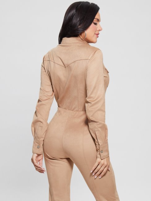 Chemise Western En Faux Suède à Marguerites Guess Wet Sand