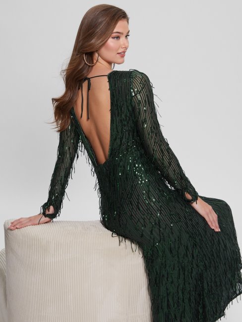 Peignoir Moss Mat Multi Elodie à Franges Et Sequins Guess