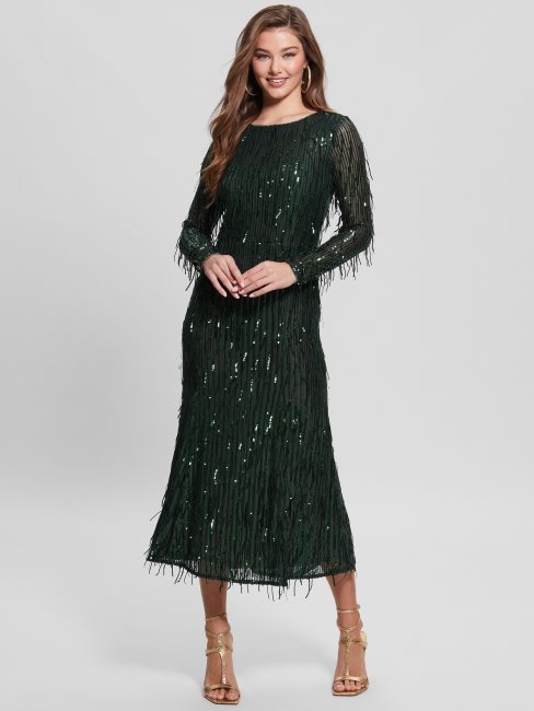 Peignoir Moss Mat Multi Elodie à Franges Et Sequins Guess