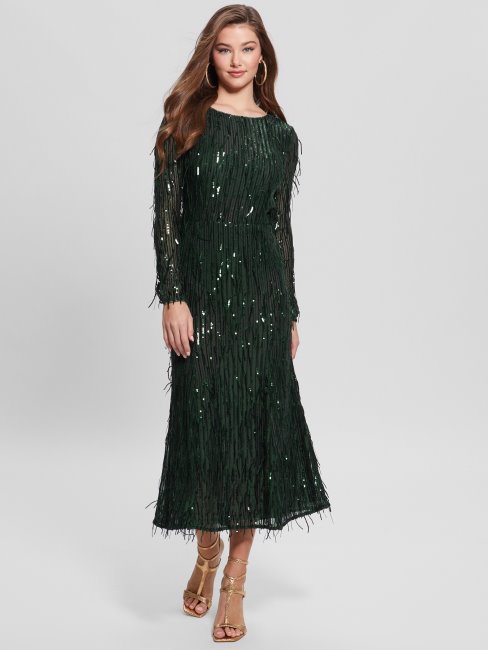 Peignoir Moss Mat Multi Elodie à Franges Et Sequins Guess