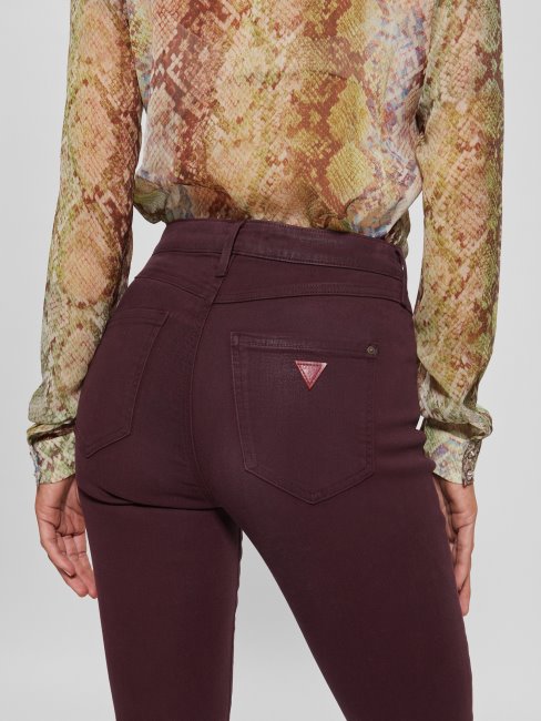 1981 Jeans Skinny Enduits Guess Burgundy Shade Multi