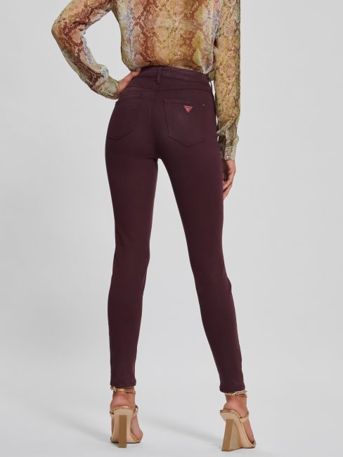 1981 Jeans Skinny Enduits Guess Burgundy Shade Multi