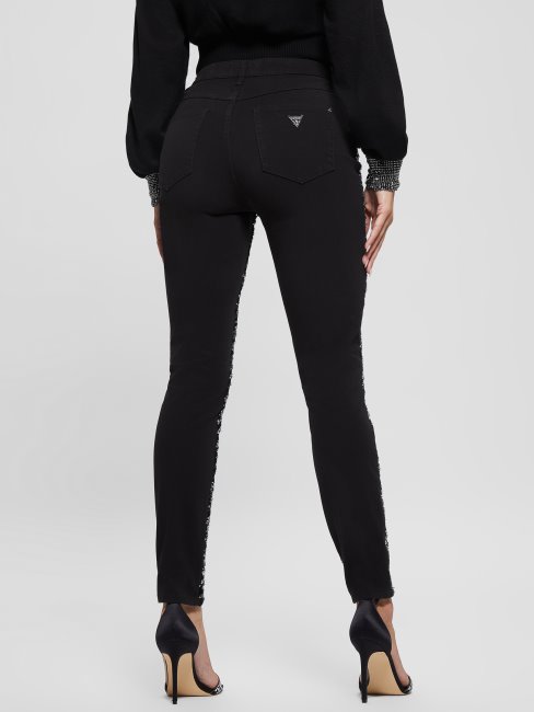 Glam Tiger - Jean Skinny à Sequins Tigre Argenté Guess 1981