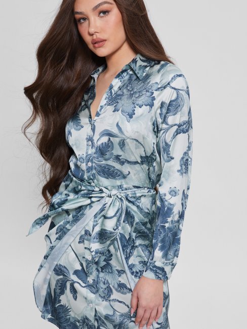 Eco Alya Peignoir Imprimé Guess Porcelaine Imprimé Fleuri Bl