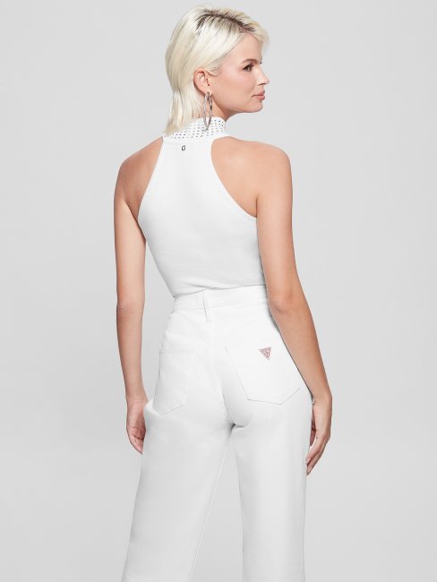 Top Pull Eco Celeste Miroir Blanc Crème Guess