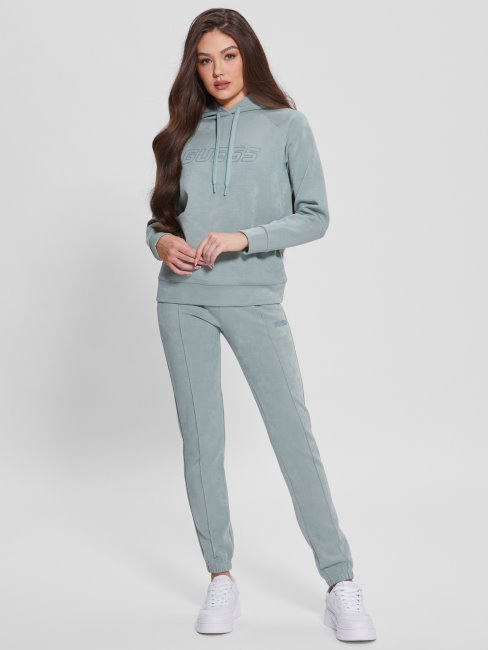 Sweat à Capuche En Faux Suède Gris Euphemia Guess