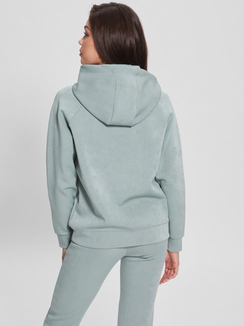 Sweat à Capuche En Faux Suède Gris Euphemia Guess