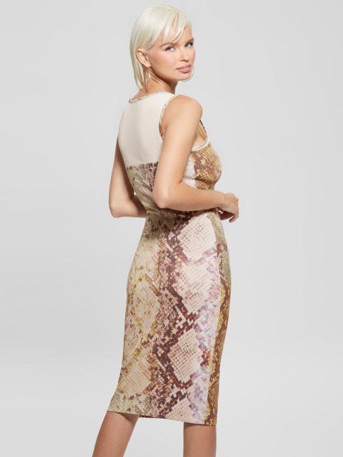 Guess Glam - Robe Amanda En Peau De Serpent à Imprimé Serpent