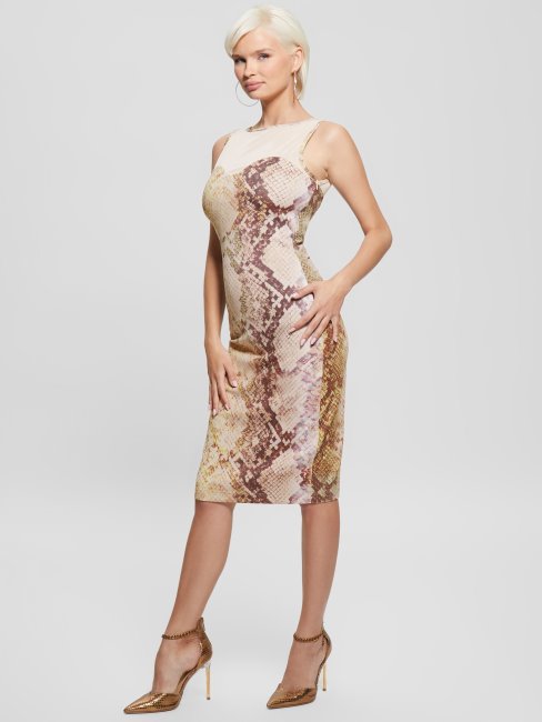 Guess Glam - Robe Amanda En Peau De Serpent à Imprimé Serpent