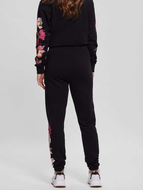 Noir Jais Eco Corine Pantalon De Jogging Logo Fleuri Guess