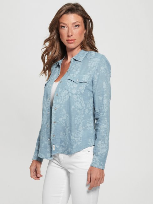 Chemise à Manches Longues Coronado Blue Multi Guess Riley