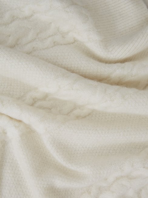 Teresa Pull En Maille Torsadée Mixte Guess Colombe Blanc