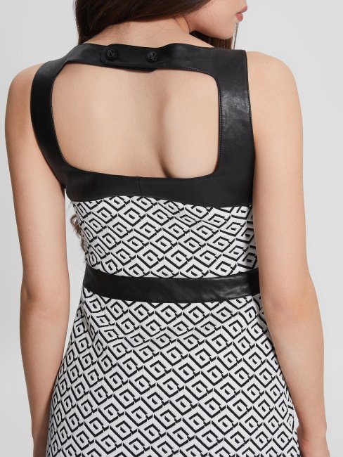 Geo Logo Jqd Peignoir Géométrique Guess Adele Blanc/noir