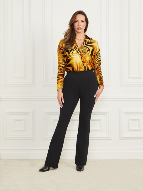 Pantalon évasé Chloe Noir Jet Guess