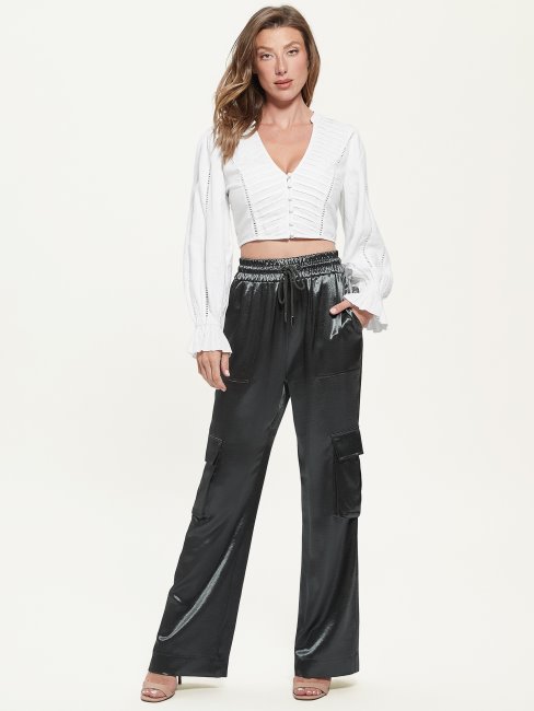 Chemisier En Lin Nandou Blanc Pur Guess