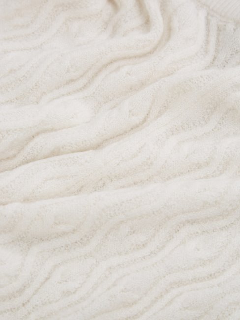 Legging Torsadé En Laine Mélangée Blaire Colombe Blanc Guess