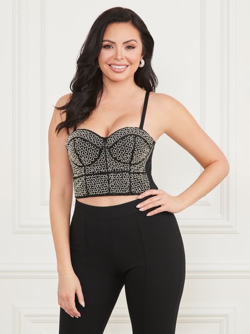Top Bustier Zoe Guess Noir De Jais Multi
