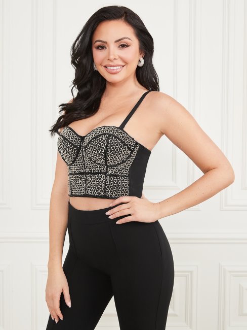 Top Bustier Zoe Guess Noir De Jais Multi
