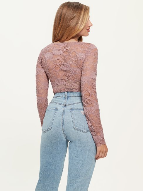 Guess Haut En Dentelle Gemma Rose Violette