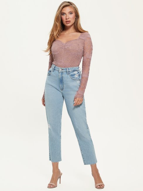 Guess Haut En Dentelle Gemma Rose Violette