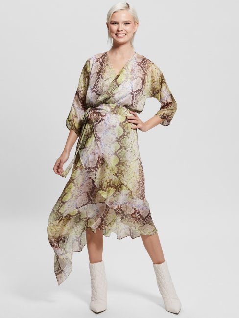Guess Glam - Robe Portefeuille éco Ensley à Imprimé Serpent