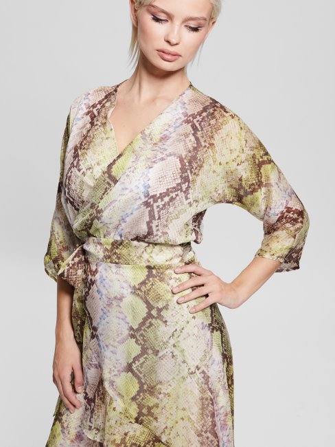 Guess Glam - Robe Portefeuille éco Ensley à Imprimé Serpent
