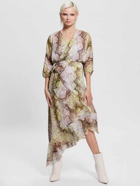 Guess Glam - Robe Portefeuille éco Ensley à Imprimé Serpent
