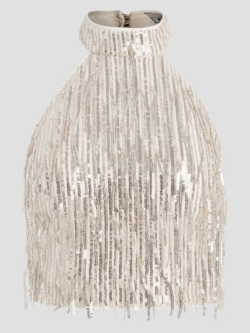 Mia Sequin Top Guess Blanc Cassé Multi