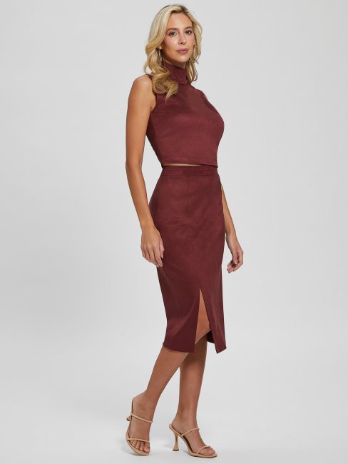 Jupe Imitation Daim Mirabelle De Vin Mystique