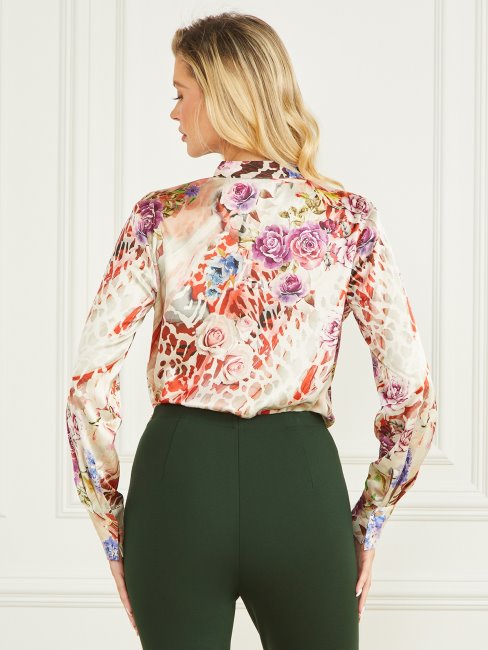 Chemisier Imprimé Kyra à Imprimé D'ombre Rose Guess