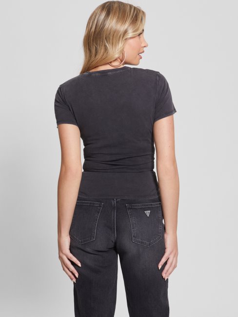 Tee Shirt Rocker à Lacets Jet Black Multi Guess