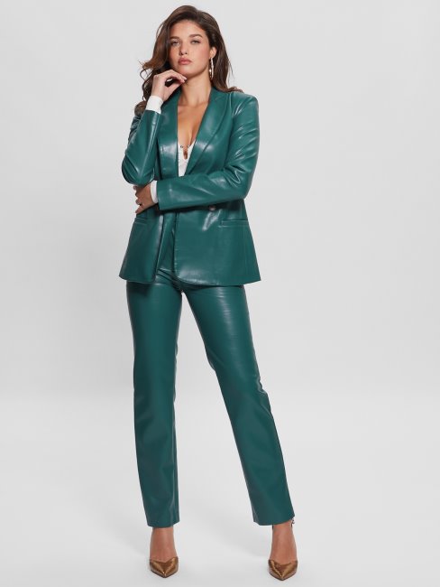 Guess Emelie - Blazer Similicuir En Bleu Sarcelle Royal Multi