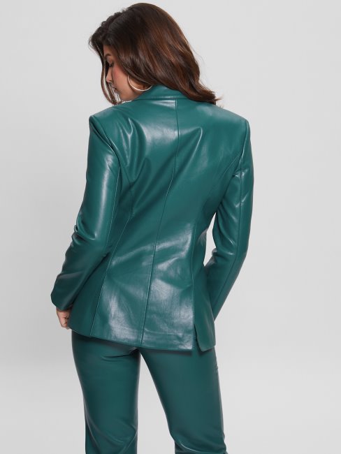 Guess Emelie - Blazer Similicuir En Bleu Sarcelle Royal Multi