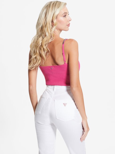 Body à Bretelles En Strass Eco Nevia Rose Française Guess