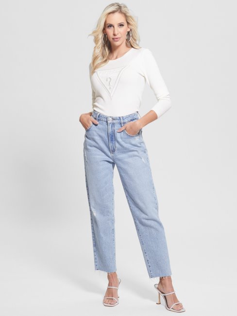 Guess Eco Eloise Pull Crème Blanc