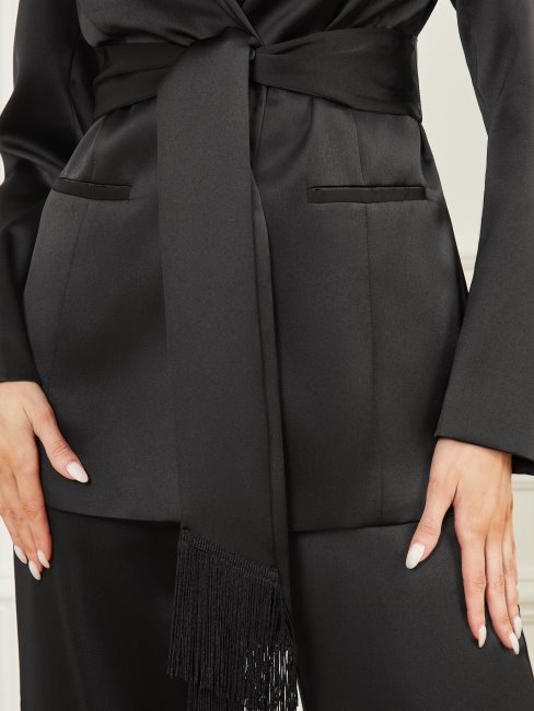 Blazer Guess Marcello Noir De Jais Noué Sur Le Devant