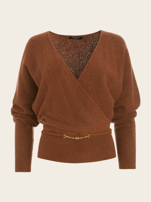 Guess Monique Pull En Laine Mélangée Marron Beauté