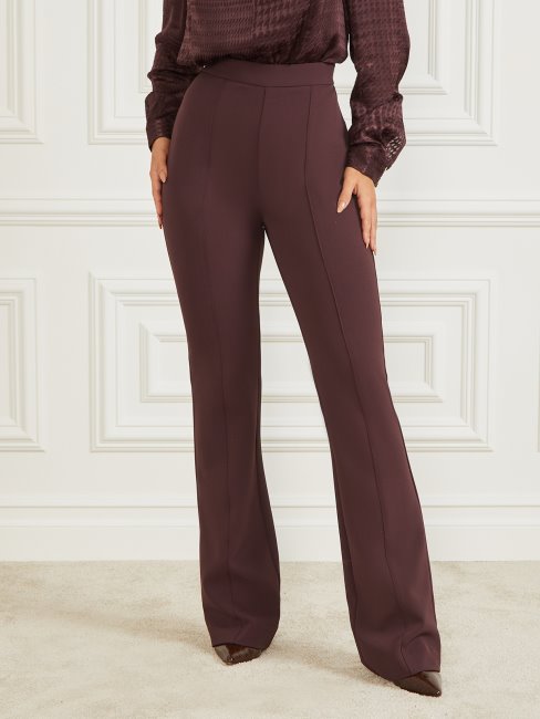 Guess Chloe Pantalon évasé Bourbon Foncé