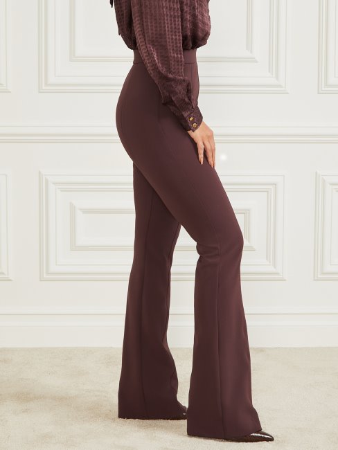 Guess Chloe Pantalon évasé Bourbon Foncé