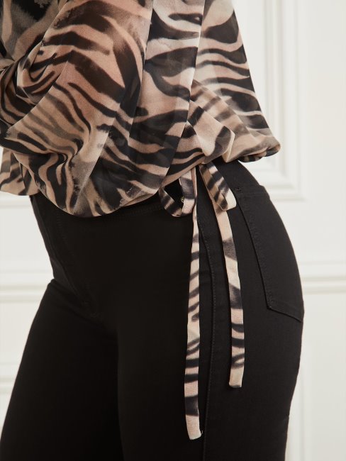 Blouse En Soie Britney Imprimé Smoke And Mirrors Guess